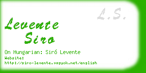 levente siro business card